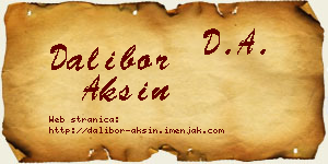 Dalibor Aksin vizit kartica